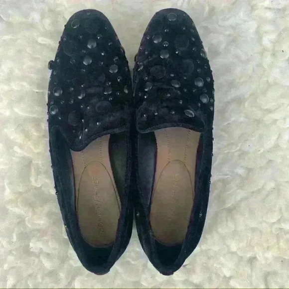 Donald Pliner Lyle Embellished Black Slip On Flat Loafers - Picture 2 of 7